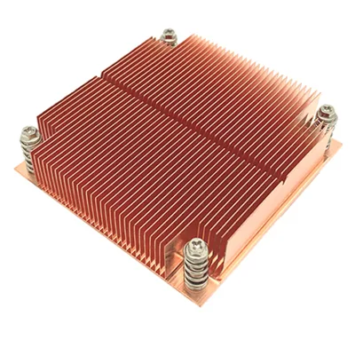Медный радиатор процессора сервера с ребристым ребром для разъема Intel LGA1200