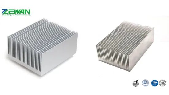 Алюминиевые ребра молнии Алюминиевый радиатор из анодированного алюминия для охлаждающего вентилятора
